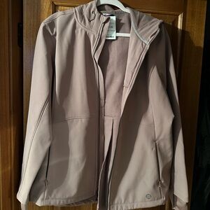 Pink lined rain jacket